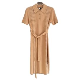 Chanel-New Paris / Cuba Beige Belted Dress 38 FR-Beige