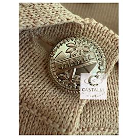 Chanel-New Paris / Cuba Beige Belted Dress 38 FR-Beige