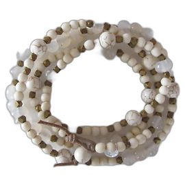 Autre Marque Pulseira Heirloom&Amber Oia de Pedra da Lua e Contas Brancas Prata 925 Branco