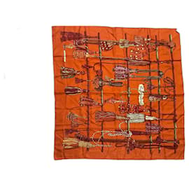 Hermès Schal Carré Passementerie Seide Orange 90x90 Orange