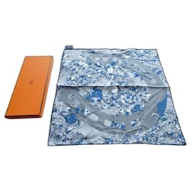 Hermès-Hermès Gavroche 45 square with its box-Blue