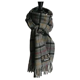 Barbour-BARBOUR Tartan Scarf New Condition Wool-Grey