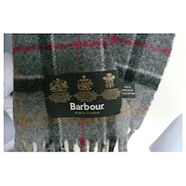 Barbour-BARBOUR Tartan Scarf New Condition Wool-Grey