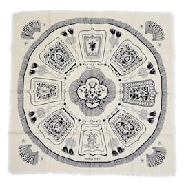 Hermès-Hermes Carre H80 Scarf-Black,White,Beige