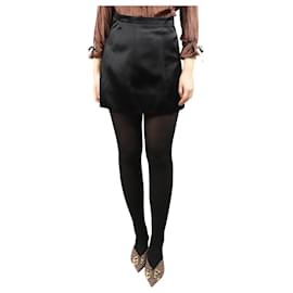 Autre Marque-Black satin mini skirt - size UK 8-Black