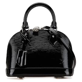 Louis Vuitton-Louis Vuitton Alma BB Patent Leather Handbag-Black