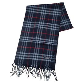 Sciarpa in lambswool Nova Check di Burberry Blu navy