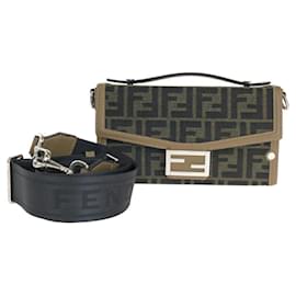 Fendi-Fendi Zucca Soft Trunk Bucket Bag Canvas/Leather-Brown