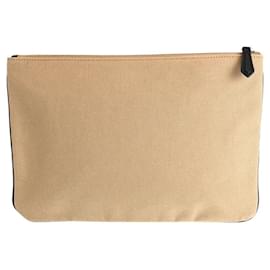 Fendi-Fendi Canvas Logo Clutch Bag-Beige