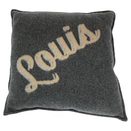 Louis Vuitton-Louis Vuitton Cashmere Cashmere Logo Cushion R99304-Brown