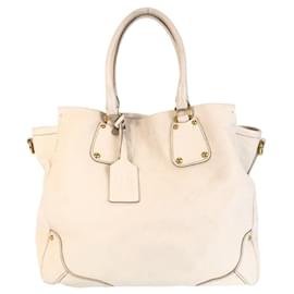 Prada-Prada Vitello Daino Leather Tote Bag-White