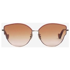 Loewe Gafas de sol de metal marrón en forma de mariposa Castaño