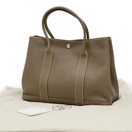 Hermès-Sac à main Hermes Garden PM 36 en gris Etoupe-Taupe