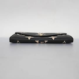 Louis Vuitton-Louis Vuitton Long Wallet Monogram Empreinte-Black,Beige