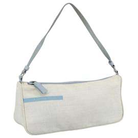 Prada-PRADA Sports Accessory Pouch Canvas Light Blue Silver Auth 106504-Silvery,Light blue