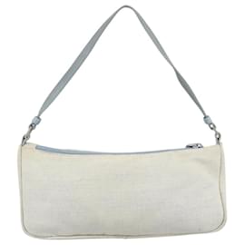 Prada-PRADA Sports Accessory Pouch Canvas Light Blue Silver Auth 106504-Silvery,Light blue