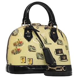 Louis Vuitton-LOUIS VUITTON Vernis Nicolas Ghesquire Alma BB Hand Bag 2way M50419 Auth 106134-Black,White