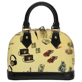 Louis Vuitton-LOUIS VUITTON Vernis Nicolas Ghesquire Alma BB Hand Bag 2way M50419 Auth 106134-Black,White