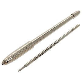 LOUIS VUITTON Stilo Agenda PM Ballpoint Pen Silver LV Auth ar12886 Silvery