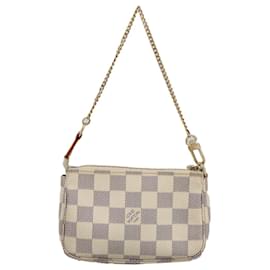 Louis Vuitton-LOUIS VUITTON Damier Azur Mini Pochette Accessoires Pouch N63005 LV Auth 103965-Other