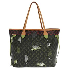 Louis Vuitton-LOUIS VUITTON Catgram Neverfull MM Tote Bag M44441 LV Auth 101672SA-Monogram