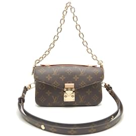 Louis Vuitton-Louis Vuitton Monogram Pochette Metis EW Shoulder Bag-Brown