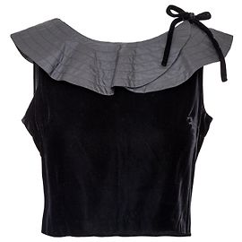 Autre Marque Collection Privée Samt-Top Schwarz