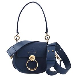CHLOÉ Tess Piccola Borsa in Pelle 2Mani in Blu Navy Blu navy