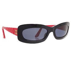 Óculos de sol Chanel Gold CC Logo acolchoados preto cereja vermelho 5006 Preto Vermelho Dourado