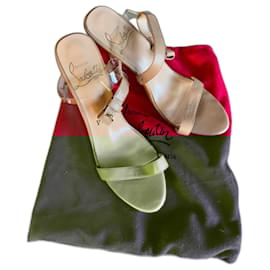 Christian Louboutin-Sandales à talons-Beige
