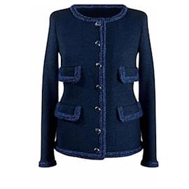 Chanel-Iconic Keira Knightley Style Black Tweed Jacket-Black