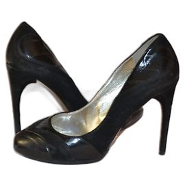 Escarpins Dolce & Gabbana en cuir noir et daim taille 37.5 Noir