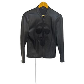 Fendi Karl Lagerfeld Studded Leather Jacket Black Black