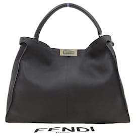 Fendi-Fendi Peekaboo X-Lite Leather Handbag 8BN304-Brown