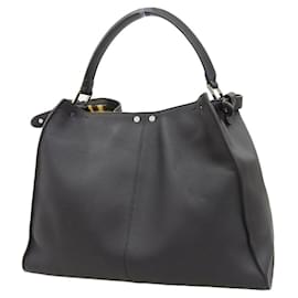 Fendi-Fendi Peekaboo X-Lite Leather Handbag 8BN304-Brown