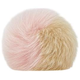 Fendi-Fendi Fur Pom Pom Charm Keychain-Pink