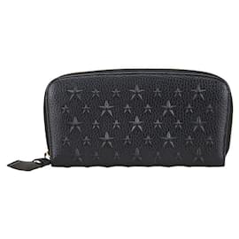 Jimmy Choo-JIMMY CHOO Star Motif Leather Long Wallet-Black