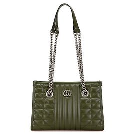 Gucci Leather GG Marmont Shoulder Bag 681483 Green