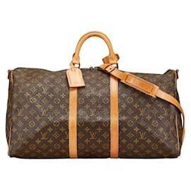 Louis Vuitton-Louis Vuitton Monogram Keepall Bandouliere 55 Bag-Brown