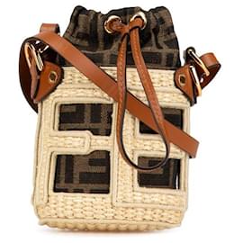 Fendi-Fendi Zucca Nano Step Out Mini Shoulder Bag-Beige