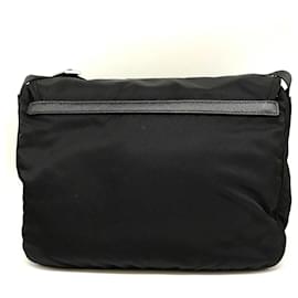 Prada-Prada Nylon Shoulder Bag Triangle Logo 1BD953-Black