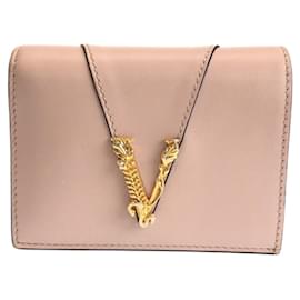 Versace-Versace Leather Compact Wallet-Pink