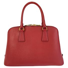 Prada-Prada Saffiano Promenade Leather Handbag Red-Red