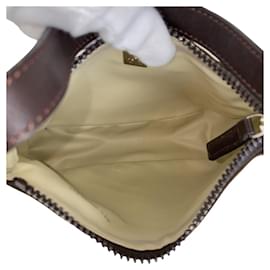 Fendi-Fendi Zucca Canvas Leather Shoulder Bag-Brown