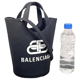 Balenciaga-Balenciaga Wave XS 2WAY Canvas Handbag-Black