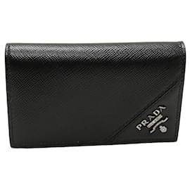 Prada-Prada Bifold Card Case Saffiano Leather-Black