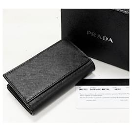 Prada-Prada Bifold Card Case Saffiano Leather-Black