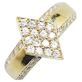 Autre Marque-Au750 Diamond Rhombus Ring-Golden