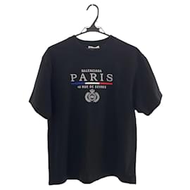 Balenciaga-Balenciaga Embroidered Cotton T-Shirt Black S-Black