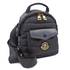 Moncler Women's Black Nylon Leather Backpack Black